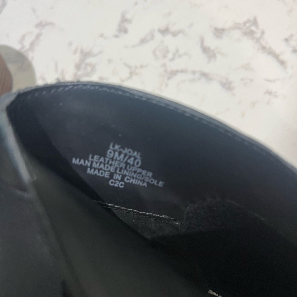 Lucky Brand Black Leather Peep-Toe Heeled Boots - Picture 3 of 5